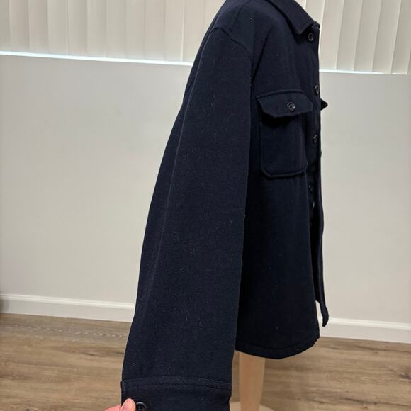 GAP Men's Navy Blue Wool Button Down Coat Jacket Size 2XL - Picture 2 of 7